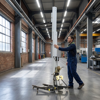 Treuil manuel 280kg-340kg pour levage de matériaux, élévateur de conduits portable en aluminium à manivelle 3.5m-7.9m, équipement de levage de marchandises CE