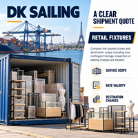 DK SAILING - Aménagements de vente au détail - Expédition de la Chine vers la France - Fret maritime FCL - Conteneurs 20 pieds, 40 pieds, 40HQ - Livraison porte-à-porte pour les chaînes de magasins