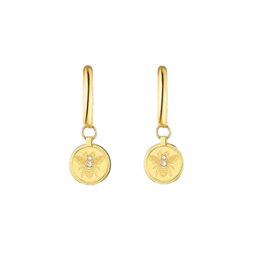 Pendientes colgantes de acero inoxidable chapados en PVD de oro de 18 quilates, colgante de abejorro de abeja de <span class=keywords><strong>miel</strong></span>, estilo colgante fino - Product Image 1