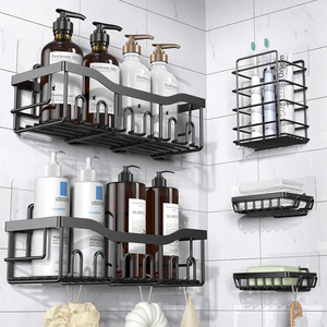 Trung Quốc Đen nhà bếp và phòng tắm phụ kiện phần cứng Set Organizer Wall Mount 2024 phòng tắm KỆ TẮM Caddy góc lưu trữ - Product Image 2