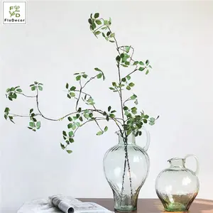 Offre Spéciale feuilles de branche d'alocasia en soie artificielle longue plante verte pour fête de mariage décoration de la maison