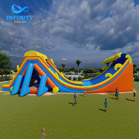 Toboggan aquatique géant gonflable pour parc aquatique, équipement commercial d'extérieur