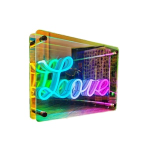 Nueva Lámpara Nocturna Creativa Multicolor con Espejo Infinito, Luz <span class=keywords><strong>de</strong></span> Ambiente Neón, Control Inteligente, Personalizable con la Palabra LOVE, para Año Nuevo y Oficina - Product Image 5