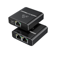 Divisor Ethernet de red Gigabit RJ45 de 1000mBPS 1 Adaptador 8P8C de 3 vías función POE adaptador divisor Lan Ethernet de 3 puertos
