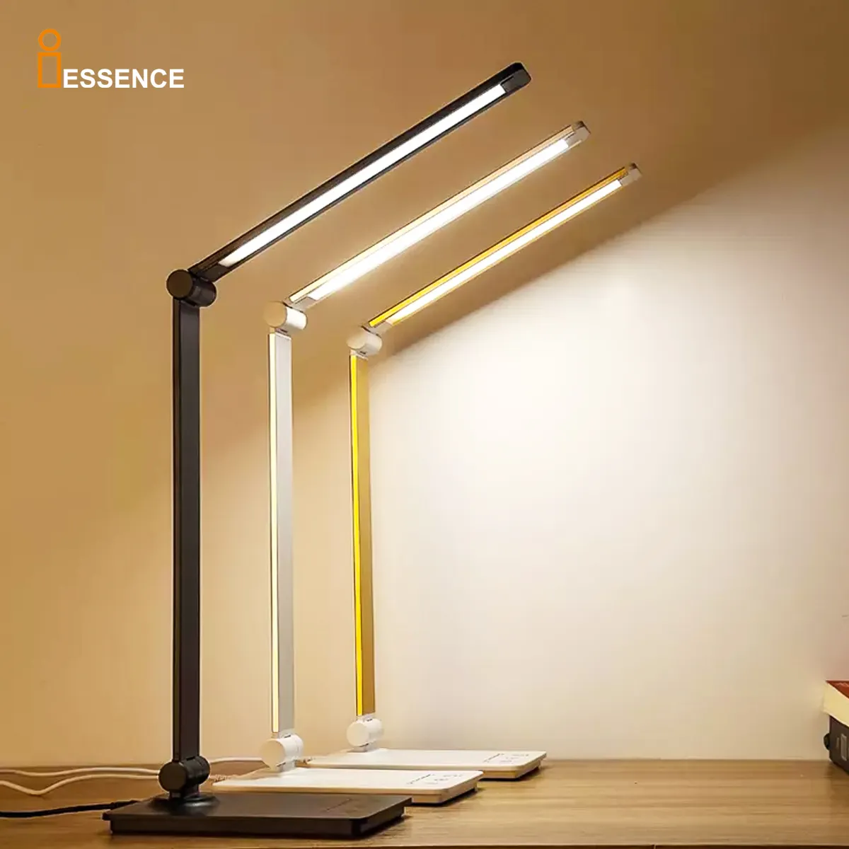 High quality folding table lamp with wireless charging USB 3500K adjustable brightness suitable for desk bedroom office study