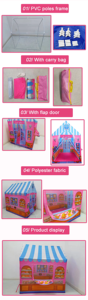 Tente <span class=keywords><strong>de</strong></span> jeu pour enfants en polyester avec sac <span class=keywords><strong>de</strong></span> transport et structure en PVC pour les enfants <span class=keywords><strong>de</strong></span> 3 ans et plus, idéale pour s'amuser - Product Image 5