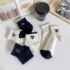 Women's Ankle Socks Thin Embroidered Breathable Sweat Absorbing Casual Daily Use Polyester Fiber 2024 - Product Image 3