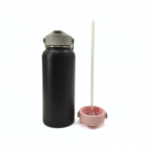 Bouteille isotherme Premium 32oz à triple étanchéité avec couvercle à bouton-poussoir, poignée rivetée, anti-fuite, pour adultes et salle de sport - Product Image 6