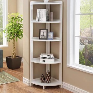 <b>Corner</b> Shelf 3 Tier Wood <b>Storage</b> <b>Unit</b> For Living Room Floor Standing <b>Corner</b> Cabinet - Product Image 2