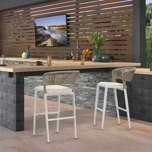 Bộ bàn ghế quầy <span class=keywords><strong>bar</strong></span> ngoài trời bằng mây nhựa PE hiện đại, khung nhôm, dùng cho nhà hàng, quán <span class=keywords><strong>bar</strong></span>, hồ bơi, chịu được mọi thời tiết - Product Image 3