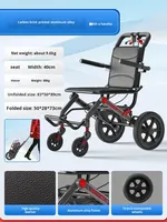 Silla de Ruedas Plegable de Aluminio Ultraligera y Portátil para Personas Mayores, Ayuda de Rehabilitación Manual, Silla de Ruedas Pequeña para Avión