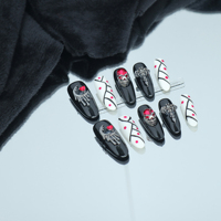 Uñas artificiales hechas a mano, estilo oscuro, dulce y fresco, alta calidad reutilizable de fábrica al por mayor.