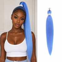 Extensions de cheveux synthétiques pré-étirées de 26 pouces, 90 grammes, en fibre haute température, teintes pour tressage