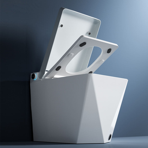 Toilettes intelligentes haut de gamme à poser au sol, allongées, noires mates, à chasse automatique, avec télécommande, en céramique - Product Image 3