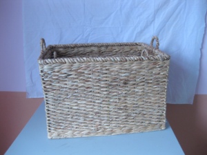 <b>Large</b> Handmade Water Hyacinth Laundry Hamper with Handles Natural Woven Clothes <b>Basket</b> for Bedroom Bathroom <b>Storage</b> - Product Image 5