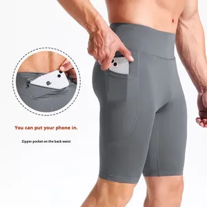 High Elasticity Quick-Dry Training Fitness Basketball Sports Tight Mid-Waist Marathon <b>Compression</b> Spandex/Polyester <b>Men's</b> <b>Shorts</b> - Product Image 1