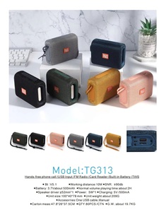 Tg313 loa công suất cao có thể sạc lại Loa di động không dây không thấm nước Vải Stereo Hifi Máy nghe nhạc - Product Image 6