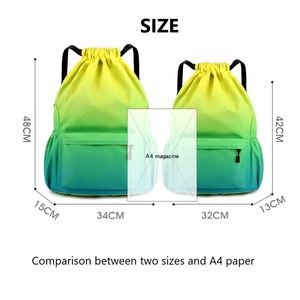 Custom Logo Gradient Color <b>Waterproof</b> <b>Drawstring</b> <b>Bag</b> Gym <b>Bag</b> Sack Pack Sports Beach Backpack for Men Women Promotional Sportpack - Product Image 2