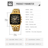 Montre chronographe professionnelle pour hommes 48mm Big Face Date Chronomètre 30m Bracelet en acier inoxydable résistant à l'eau logo personnalisé