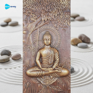تماثيل بوذا برونزية منحوتة يدويًا قابلة للتخصيص للتعليق على الجدران، مناسبة للكنائس الدينية. - Product Image 5