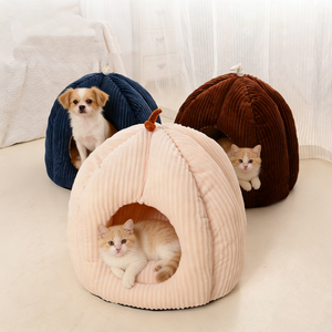Winterwarmes, modernes, luxuriöses, halbgeschlossenes Reise-Katzenbett mit abnehmbarem Bezug für Hauskatzen - Product Image 5