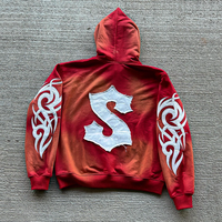Ensemble de survêtement personnalisé avec broderie de vêtements en détresse Sweat à capuche et pantalon de survêtement court délavés à l'acide pour l'hiver