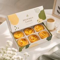 Boîte à pâtisserie pour tartelettes aux œufs avec fenêtre transparente, en carton recyclable, emballage de présentation pour boulangerie, commandes en gros pour les boulangeries et les commerces de détail