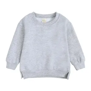 Sweat-shirt à col ras du cou pour enfant, Logo personnalisé, en coton, à manches longues, en éponge française pour bébé