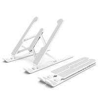Support universel pliable en métal pour ordinateur portable et tablette avec base relevable, dissipation thermique et design ergonomique