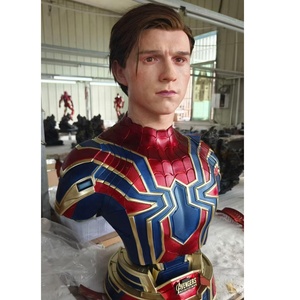 Busto de Iron Spider-Man de Tamaño Real con Cabeza de Silicona y Cabello Real, Figura de Resina de los Vengadores con Luz LED para Decoración de Cines y Centros Comerciales - Product Image 1