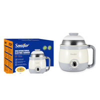 Cuisinière électrique multifonctionnelle Sonifer SF-1524 2L, cuiseur à riz et marmite, acier inoxydable 304, couvercle et bol 2-en-1, 600W, prise UE