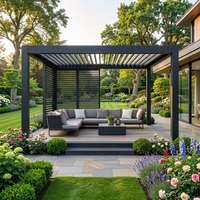 Pergola bioclimatique imperméable, gazebo motorisé à lames automatiques, pergola extérieure en aluminium