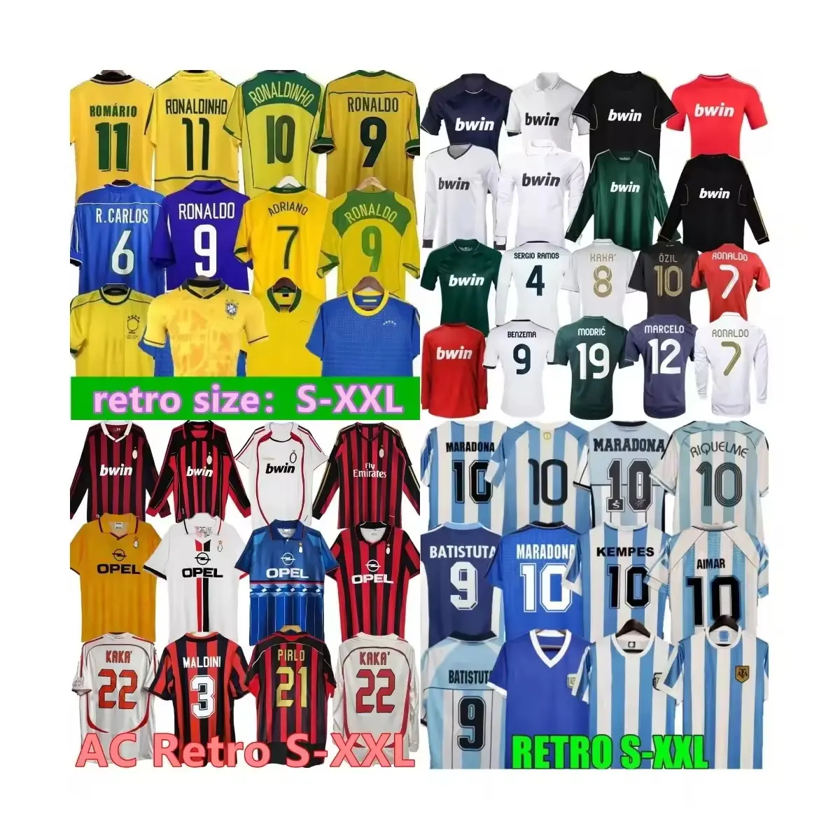 Thailand quality breathable quick dry national club retro soccer jersey and classic football