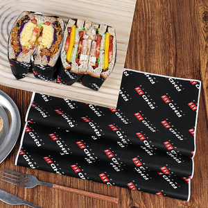 Papel sándwich imprimible de flexografía a prueba de grasa de grado alimenticio para envolver pan hamburguesa papel <span class=keywords><strong>PE</strong></span> recubierto para llevar - Product Image 3