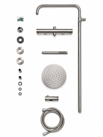 Ensemble de douche thermostatique apparent de luxe Sembowell en acier inoxydable, avec robinetterie de bain et de douche, système de colonne de douche