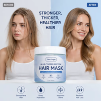 Krim Perawatan Rambut Private Label Blue Copper Peptide untuk Menutrisi Kulit Kepala, Menghaluskan Akar Rambut, Formula 2-IN-1, Masker Perbaikan Rambut