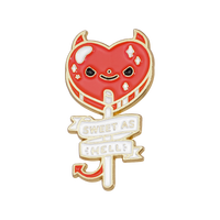 Doux comme l'enfer démon visage coeur sucette émail broche Halloween Badge broche bijoux sac à dos décorer