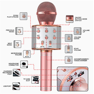 2025 Nhà Máy Bán Nhà Đảng KTV Không Dây Karaoke Microphone Với Loa Di Động Cầm Tay Karaoke Máy Nghe Nhạc - Product Image 4