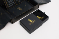 Lot de boîtes d'emballage en gros pour bijoux noirs, avec pochette en toile à cordon et chiffon de polissage, emballage personnalisé pour colliers avec logo doré, pour l'expédition