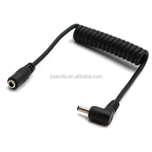 Customized 12V 24V 5521spring spiral 90 degree angle DC cable Male to Female Plug DC extension Cable Dc Power Cable