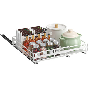Étagère de rangement coulissante en métal pour armoire de cuisine, <span class=keywords><strong>organisateur</strong></span> rétractable <span class=keywords><strong>sous</strong></span> évier pour épices, bouteilles et casseroles - Product Image 5