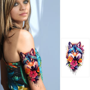 สติกเกอร์รอยสักชั่วคราวลายหัวกะโหลก3D ที่สมจริงสีดำกันน้ำออกแบบมาสำสำหรับผู้ชายผู้หญิงสำหรับศิลปะบนแขนและคอสำหรับผู้ใหญ่ - Product Image 1