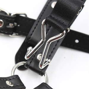 Leather Cosplay <b>Bondage</b> <b>Hood</b> BDSM Toy With Mouth Gag For Adult - Product Image 5