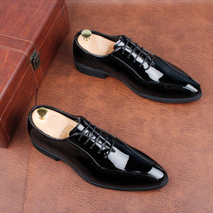 Chaussures de ville pour homme à bout pointu, style <span class=keywords><strong>Derby</strong></span>, avec rehausseur intérieur léger, finition brillante, pour affaires et mariage, style britannique européen anglais - Product Image 1