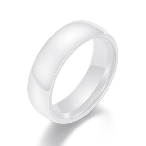<b>Ceramic</b> <b>Ring</b> 6mm White And Black Simple Geometric Shape Unisex Jewelry Gift - Product Image 2