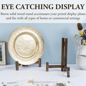 Wooden Display Shelf Round Natural Wood Color Desktop Storage Rack For Photo Frame <b>Record</b> Tray Easel <b>Stand</b> - Product Image 5