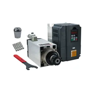 300Hz 18000RPM mm ER32 220V 12A Pottory Ball Air Cooled Spindle 4.5KW Lathe Spindle and VFD 5.5KW Kit