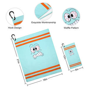 Serviette de golf personnalisée avec motif imprimé, lot de 2, serviette pour essuyer les balles de golf avec clip, serviette de golf en microfibre - Product Image 3