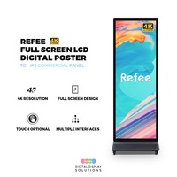 Tótem Digital Vertical de Pie con Pantalla LCD Táctil Android de 70 Pulgadas y 4K para Publicidad en Centros Comerciales