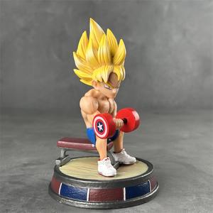 Pour CB Fitness Muscle Lifting PVC Haltère Singe Roi Vegeta Super Saiyan Japon Fait À La Main Modèle Ornements 1/12 Échelle - Product Image 2